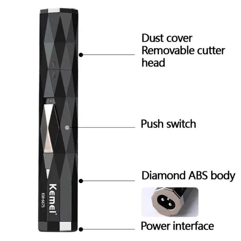 Kemei 2in1 Rechargeable Trimmer-Nose, Hair, & Beard