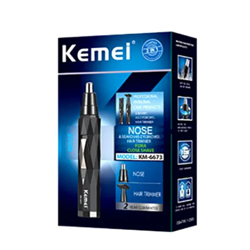 Kemei 2in1 Rechargeable Trimmer-Nose, Hair, & Beard