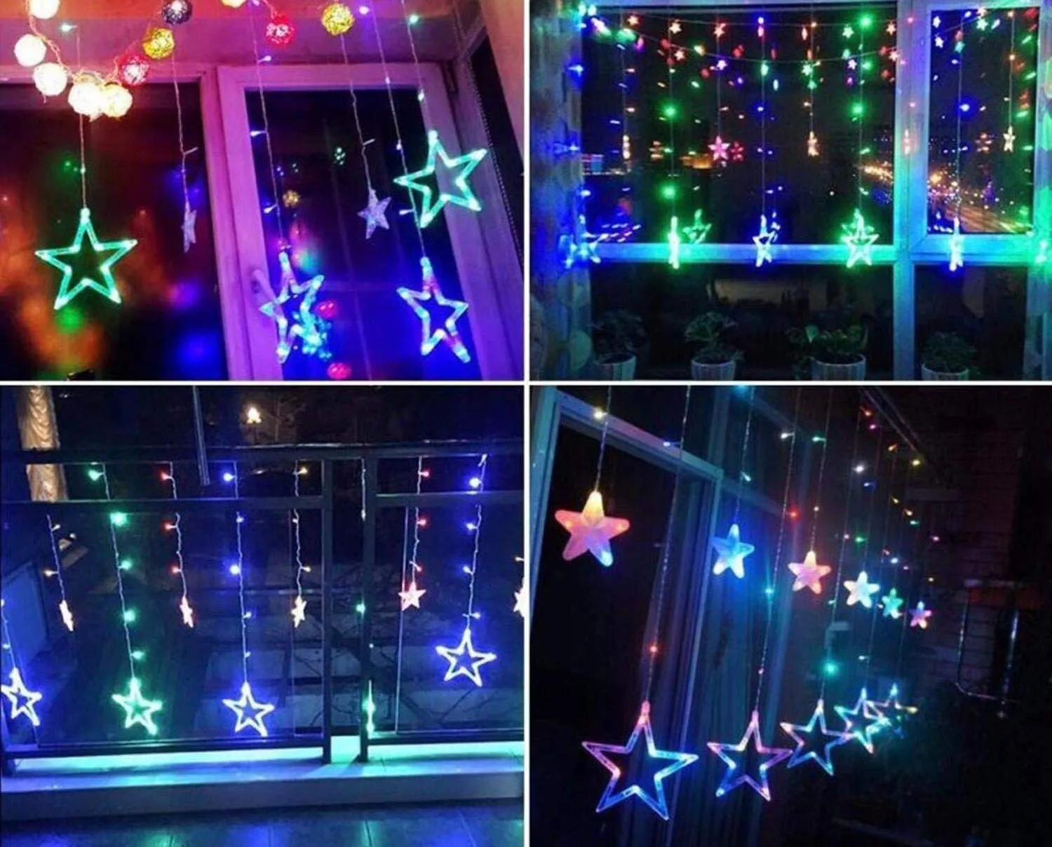 Kuber Industries LED String Light | 6 Big & 6 Small LED String Lights | Light for Christmas | Light for Weddings | Star Light | Lights for Home Decoration | Multi