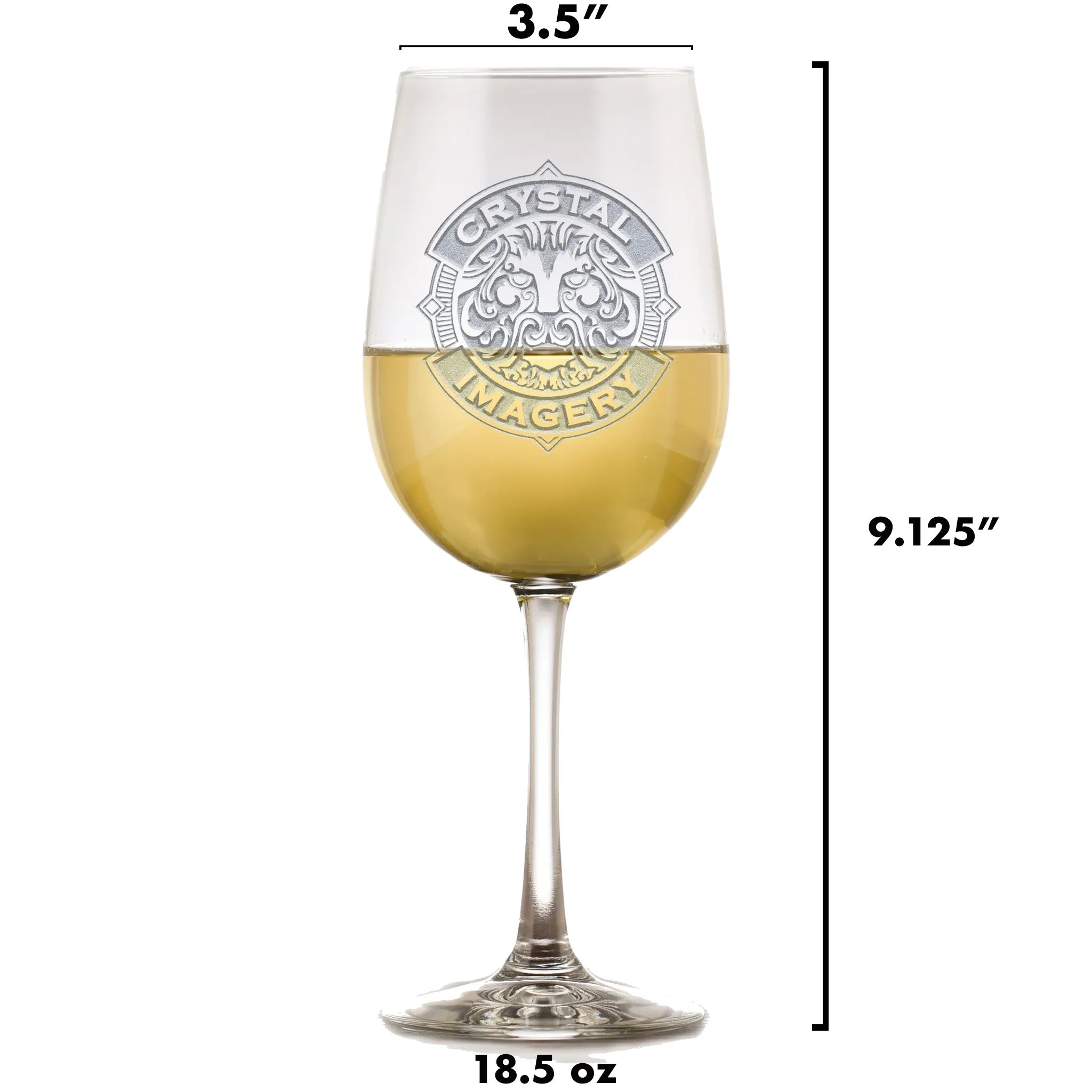 Laser Etched Family Crest Wine Glass Gift Set of 4