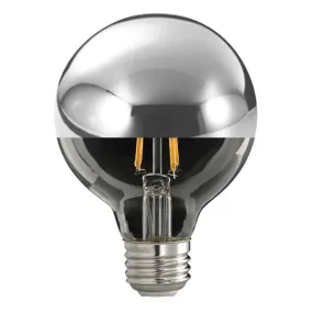 LED Silver Bowl G25 Globe Bulb - 4.5 Watt - Clear - 2700K - 350 Lumens