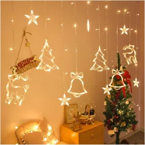 LED String Light Christmas Curtain Light 3.5M Waterproof Fairy Light String Christmas Window Lights 8 Modes decoration USB Battery Box