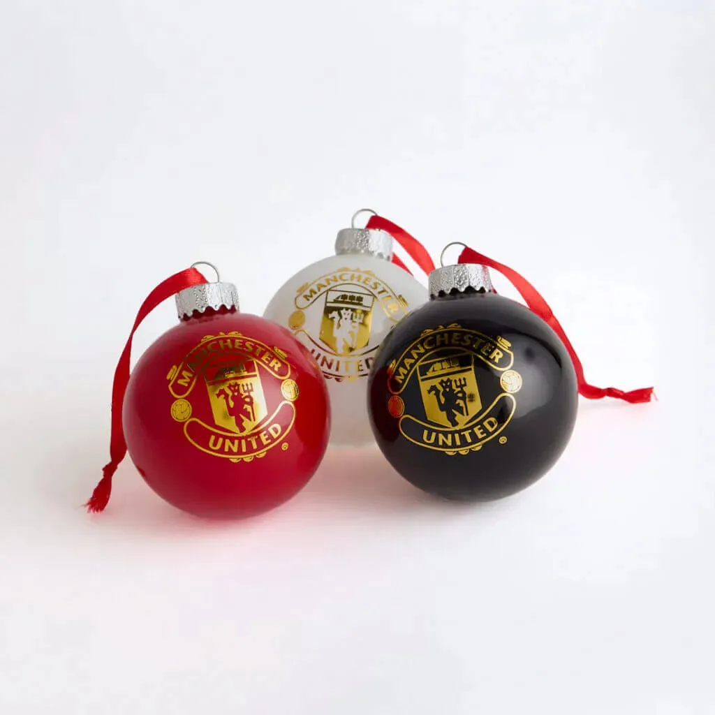 Manchester United 3-Pack Crest Bauble Ornament Set