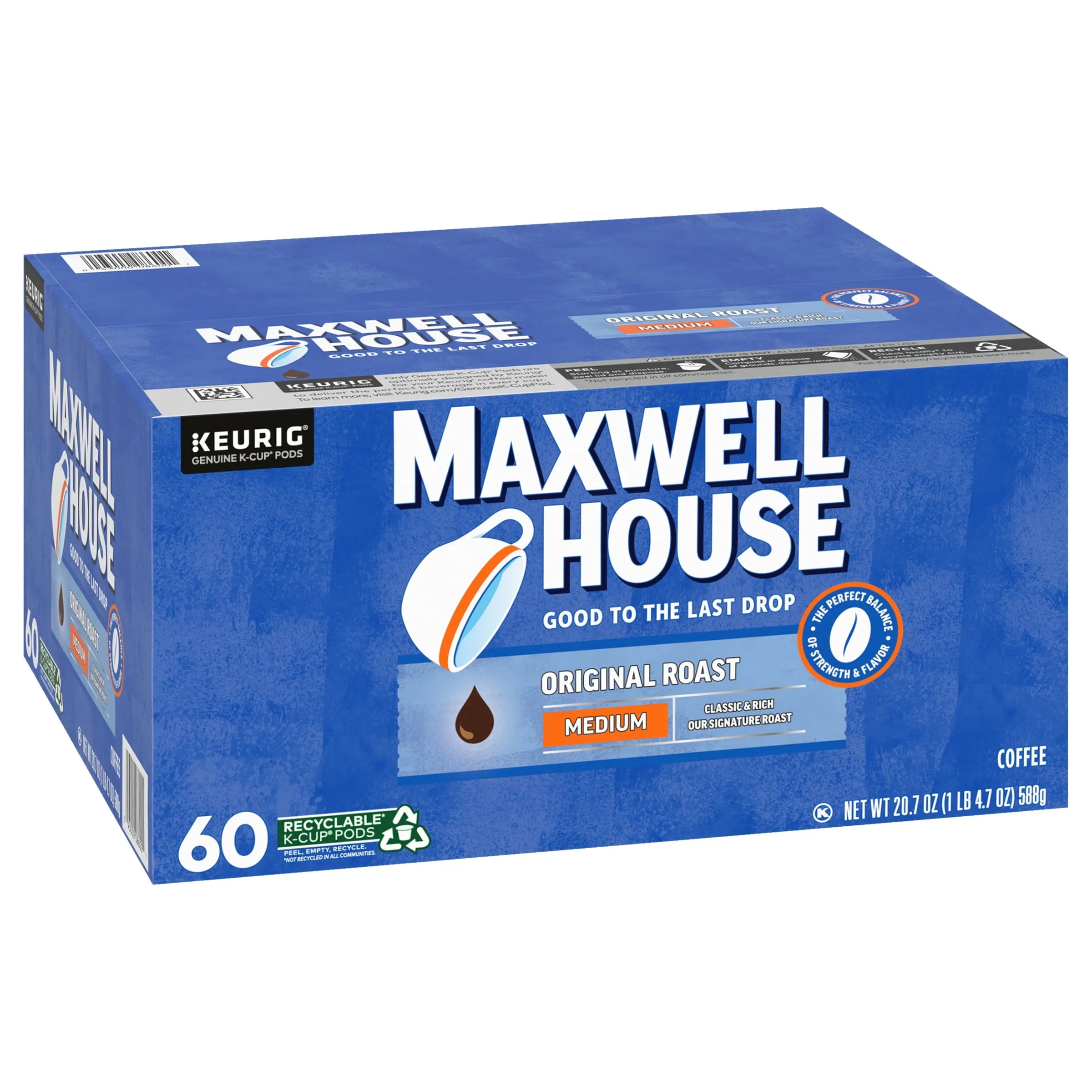 Maxwell House Original Roast Medium Roast K-Cup® Coffee Pods, 60 ct. Box