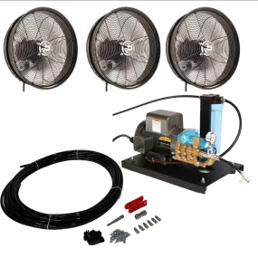 MCS Products .5 GPM Open Frame Misting Pump With 3 Misting Fan Kits