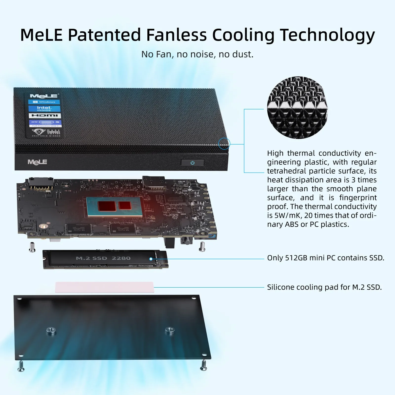 MeLE Fanless Quieter 4C Intel®  N100 Win11