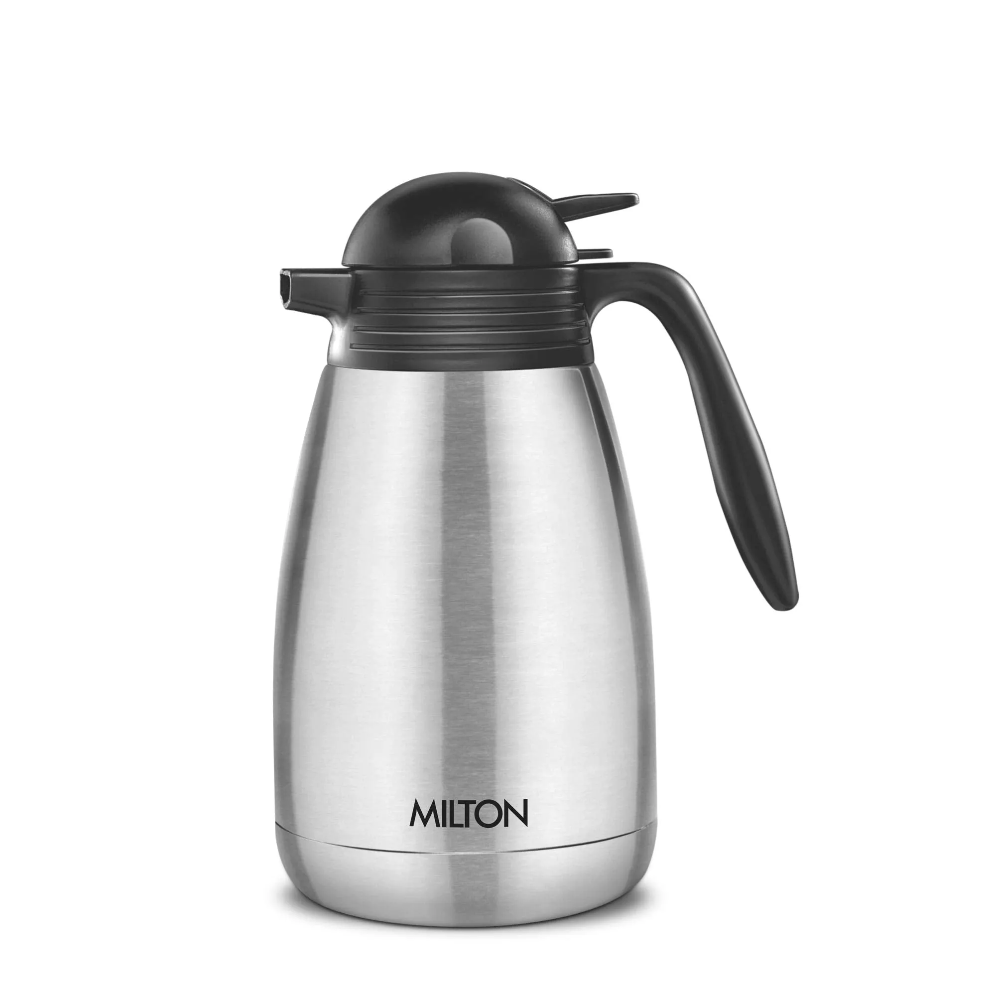 Milton Duo DLX 1000 Thermosteel 24 Hours Hot and Cold Water Bottle, 1 Litre, Silver & Milton Thermosteel Carafe 1500 ML - Steel Plain