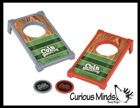 Mini Finger Flick Cornhole Tabletop Sports Coin Toss Game - Mini Boards with Hole