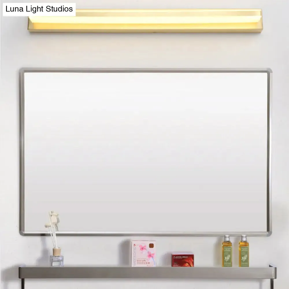 Modern LED Vanity Lighting with Yellow Acrylic Shade - Rectangular Wall Mount Light for Bedroom - 10"/16" Width