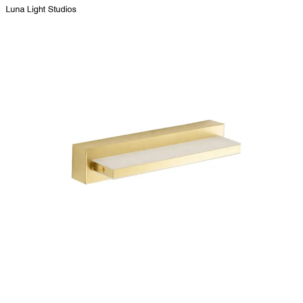 Modern LED Vanity Lighting with Yellow Acrylic Shade - Rectangular Wall Mount Light for Bedroom - 10"/16" Width