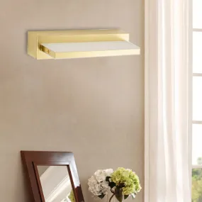 Modern LED Vanity Lighting with Yellow Acrylic Shade - Rectangular Wall Mount Light for Bedroom - 10"/16" Width