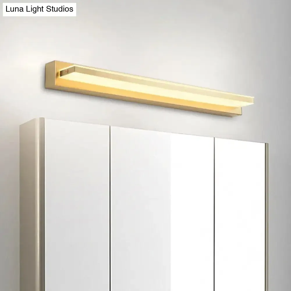 Modern LED Vanity Lighting with Yellow Acrylic Shade - Rectangular Wall Mount Light for Bedroom - 10"/16" Width