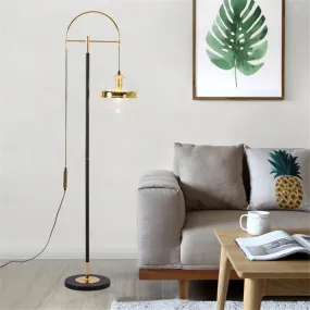 Modern Minimalist Fishing Rod Ball Iron Glass Marble 1-Light Standing Floor Lamp