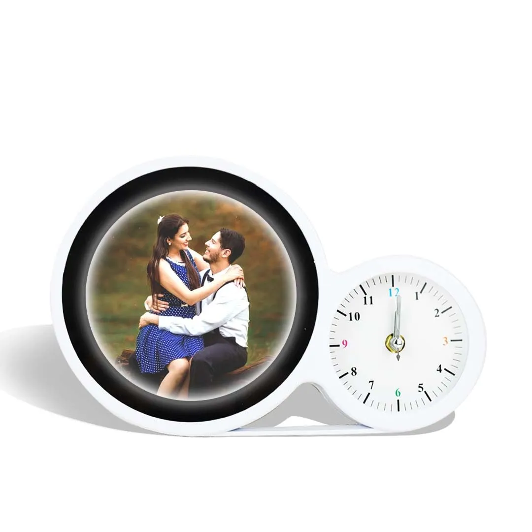 MUSHA Round Shape Personalized Customized Magic Mirror Cum Photo Frame Giting Item (30X19)