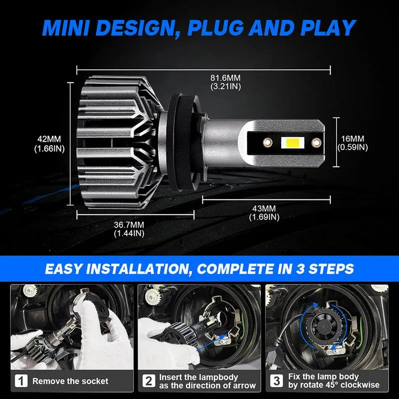 N11 Standard Series | H11 H8 H9 LED Bulbs Cost-Effective 60W 13000LM 6500K White | 2 Bulbs