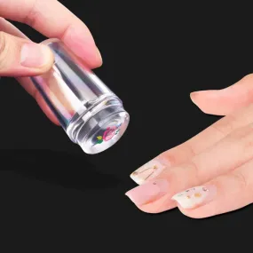 Nail Art Template Clear Jelly Silicone Nail Stamping Plate With Scraper Cap S4450330