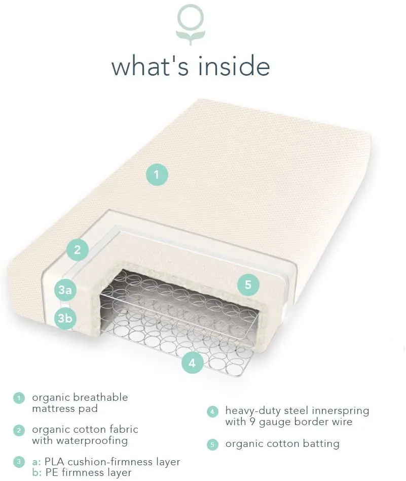 Naturepedic Breathable 252 Coil Organic Crib Mattress (MC46C / 2-Stage)