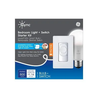 New - GE CYNC Reveal Smart Light Bulb with Smart Wire-Free Dimmer Switch Bundle