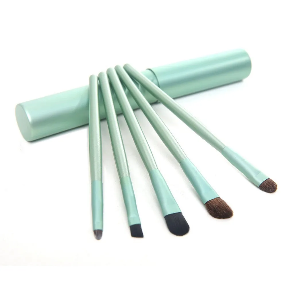 New Professional Pony Hair Eyeshadow Brushes Set & Kits 5pcs Black 5 pcs Makeup Brushes For Eye Makeup Tool Kit   Round Tube