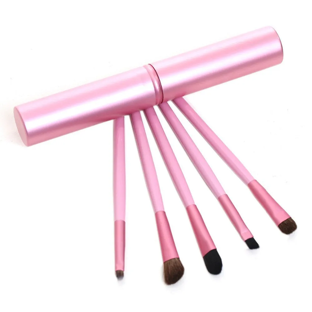 New Professional Pony Hair Eyeshadow Brushes Set & Kits 5pcs Black 5 pcs Makeup Brushes For Eye Makeup Tool Kit   Round Tube