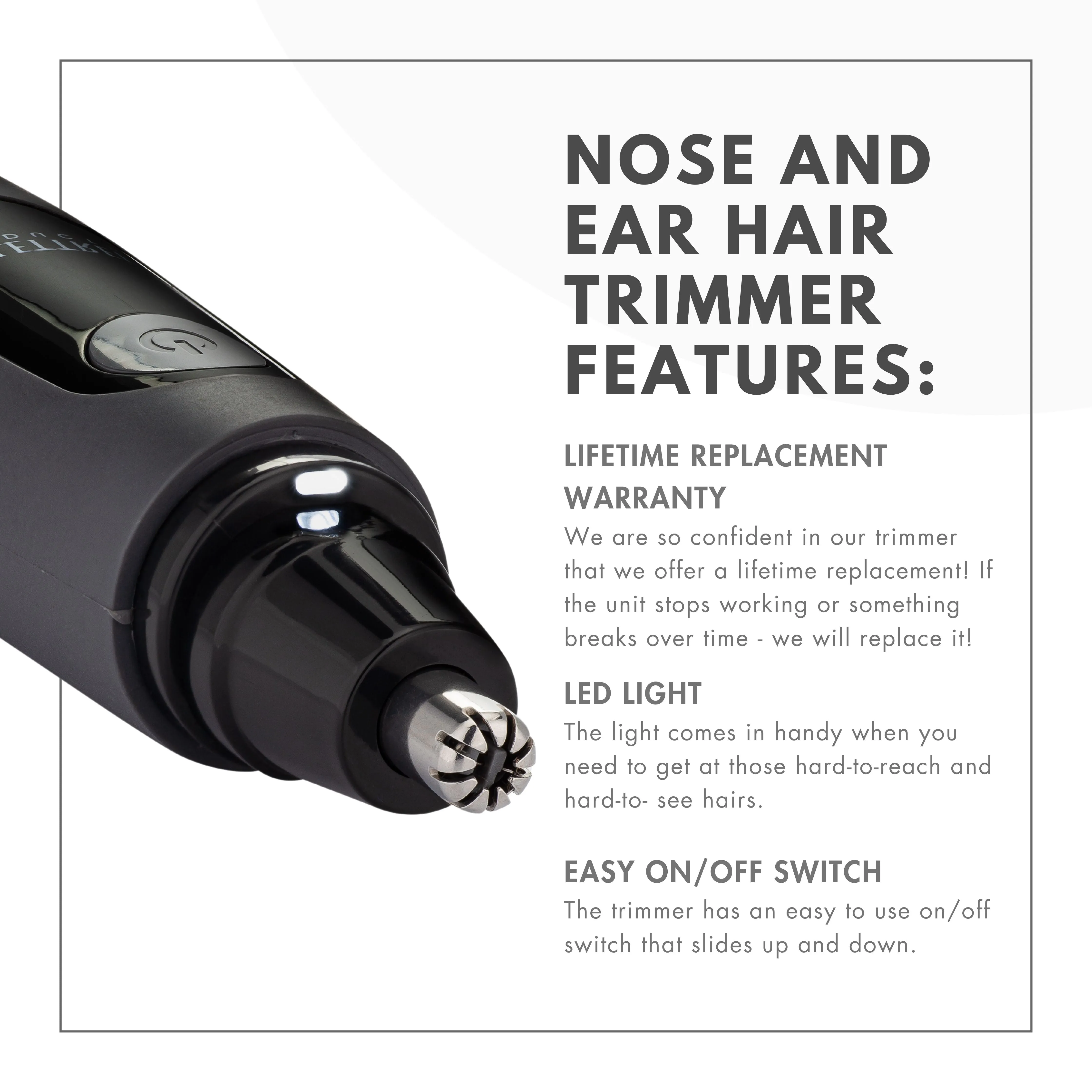 Nose Hair Trimmer - Rubber Grip