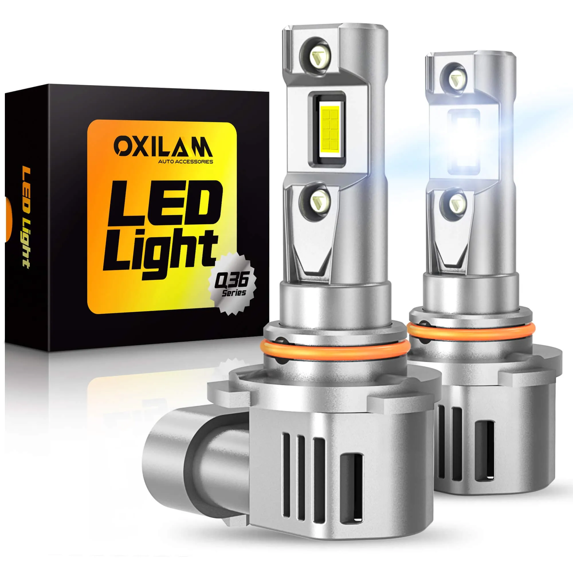 OXILAM HB3 9005 Fog Light Bulbs 18000LM 1:1 Size 6500K White, Wireless for Halogen Replacement