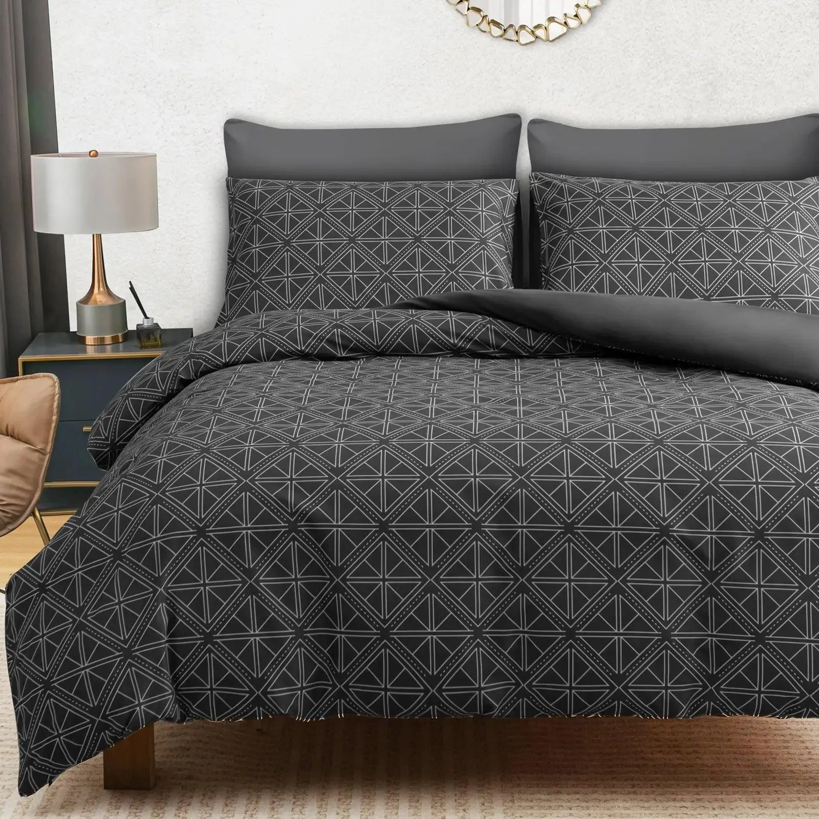 Pamposh Duvet Cover Set-Diamonds