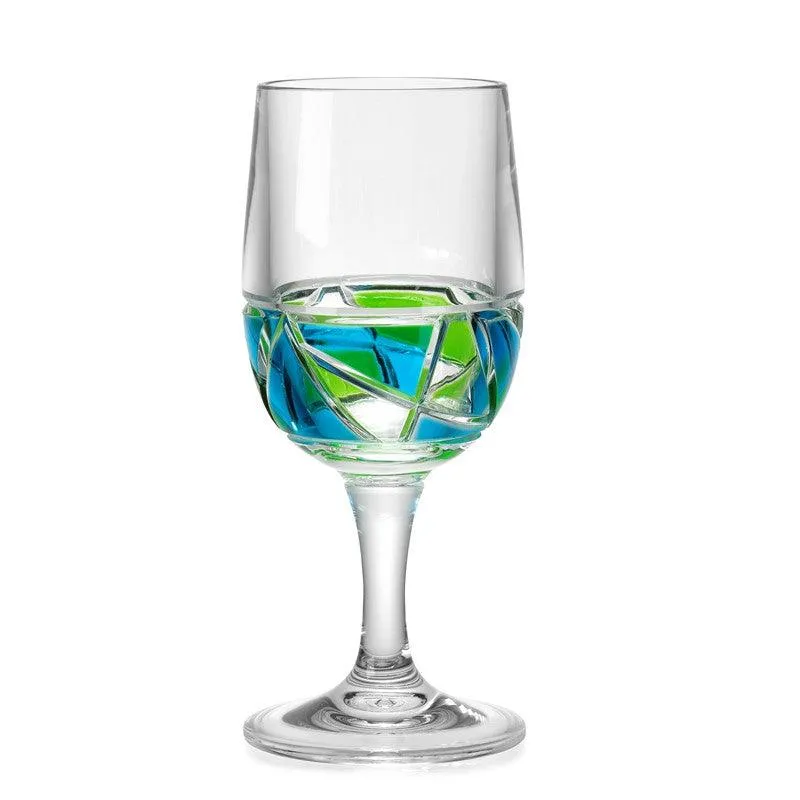 Peacock Mosaic 10oz Acrylic Wine Glass