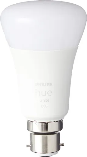 Philips Hue White Smart Bulb Twin Pack B22 - 800 Lumens (60W Equivalent), Works with Alexa, Google Assistant & HomeKit