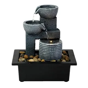 Pinakine® Flowing Water Fountain Fortune Feng Shui Waterfall Bedroom Ornaments Arts