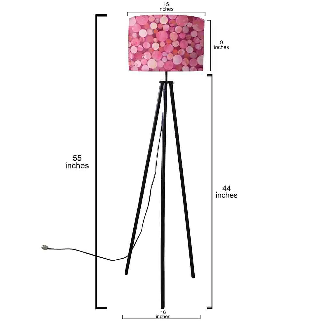 Pink Large Tripod Floor Lamp Standing Light for Bedroom