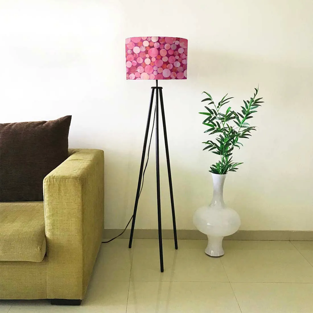 Pink Large Tripod Floor Lamp Standing Light for Bedroom