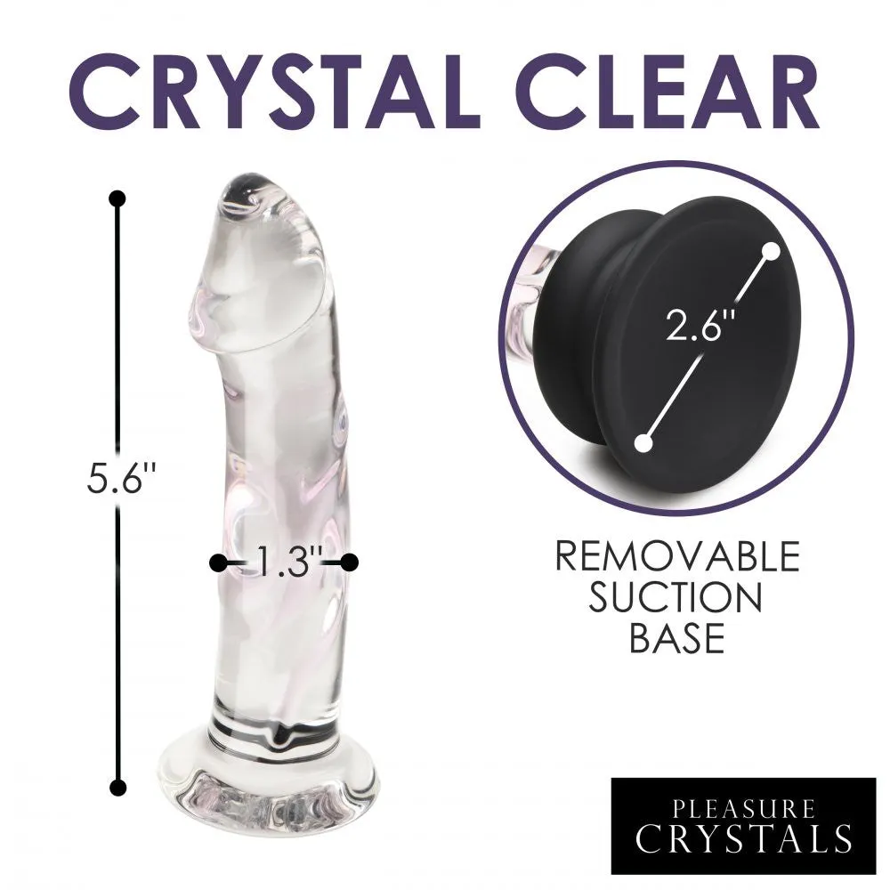 Pleasure Crystals Glass Dildo w/ Silicone Base