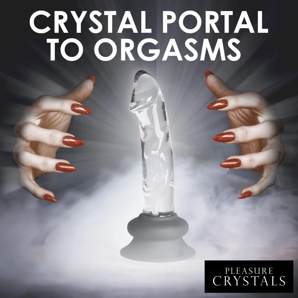 Pleasure Crystals Glass Dildo w/ Silicone Base