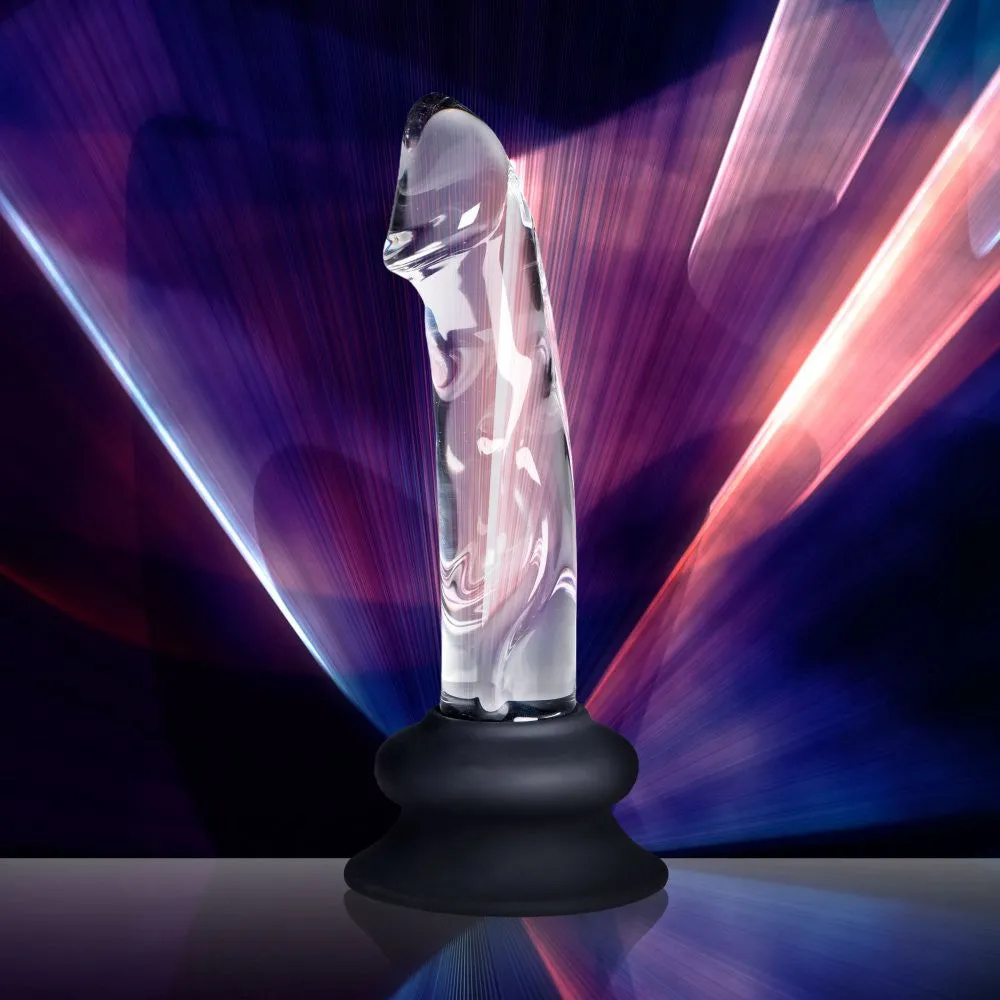 Pleasure Crystals Glass Dildo w/ Silicone Base