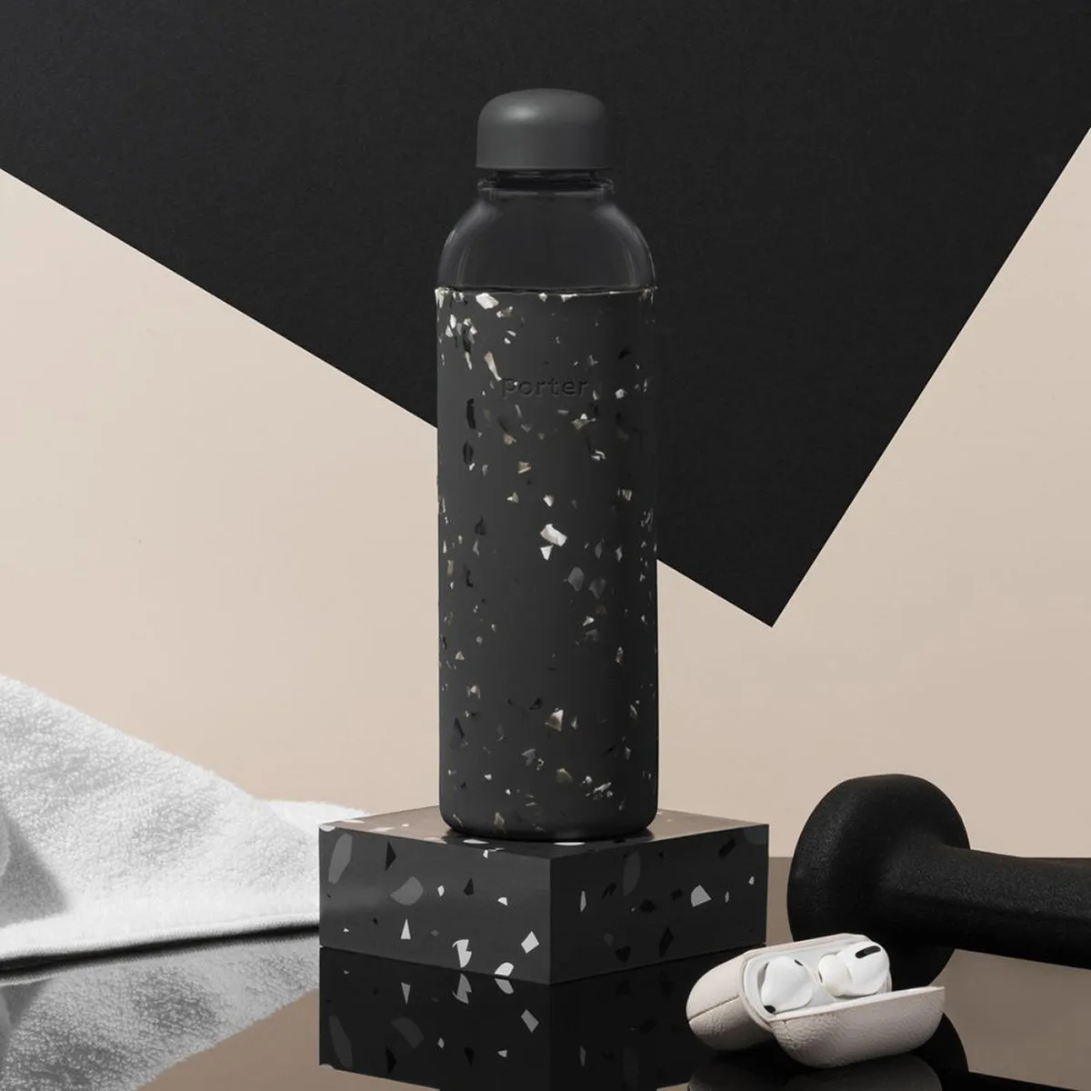 Porter Glass Bottle Terrazzo 591ml - Charcoal