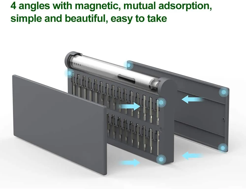 POWERGIANT Mini Electric Screwdriver, Small Cordless Power Screwdriver Set with 55 Precision Bits & LED Light & Magnetic Mat, Handy Repair Tool for Ph