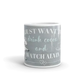 "Drink cocoa" White glossy mug