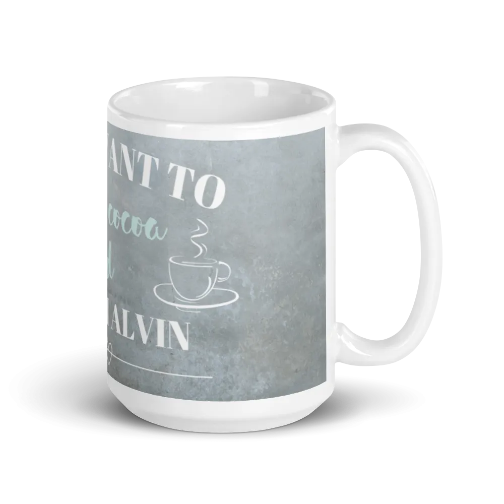 "Drink cocoa" White glossy mug