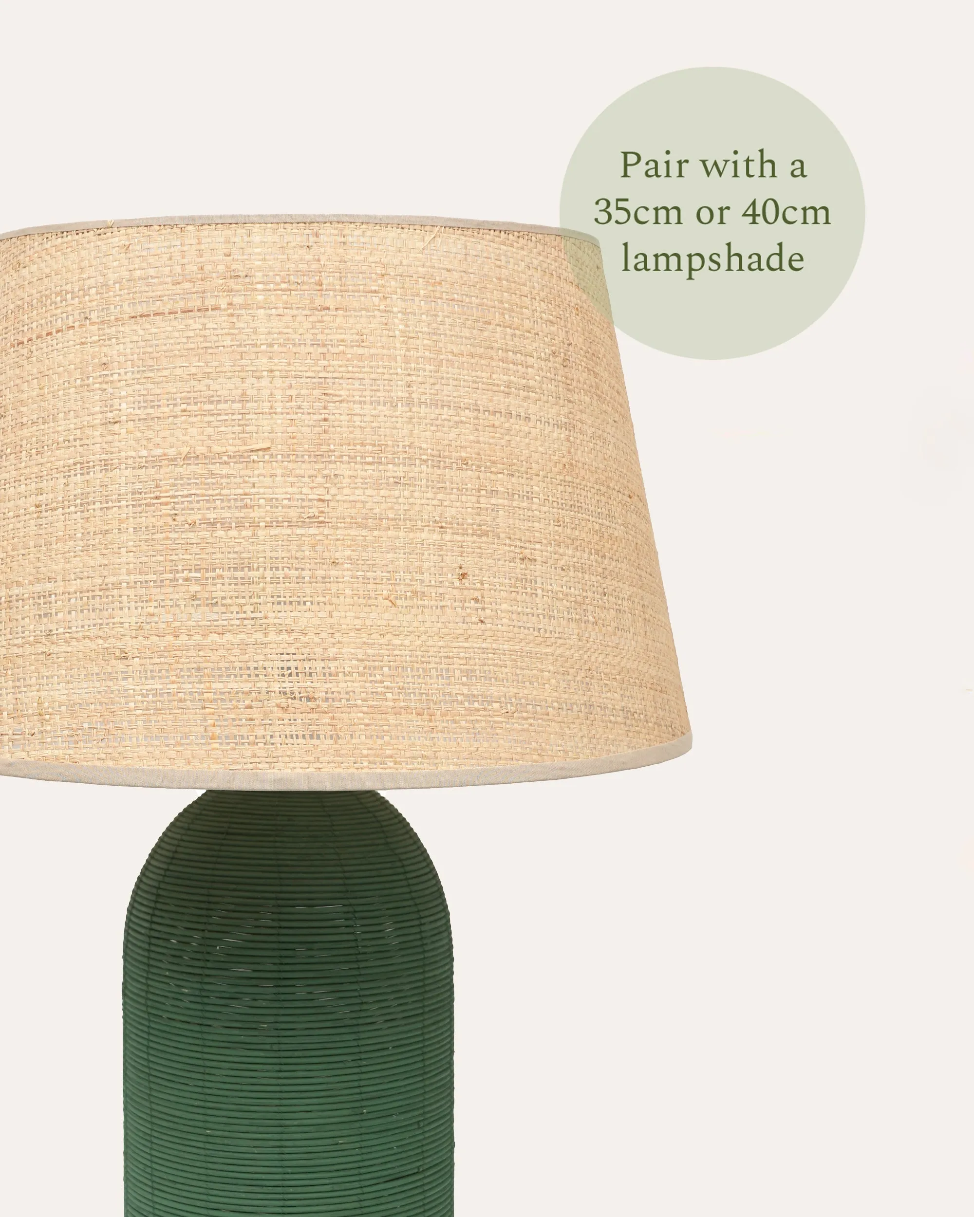 Rattan Table Lamp - Green