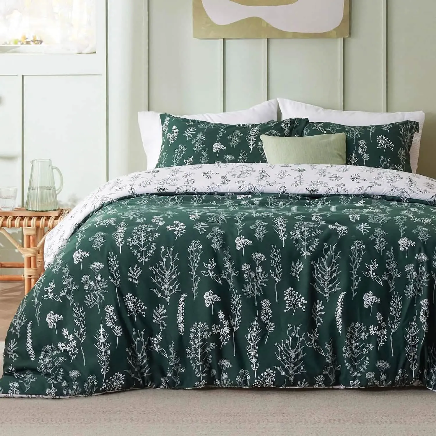 Reversible Floral Print Duvet Cover Set