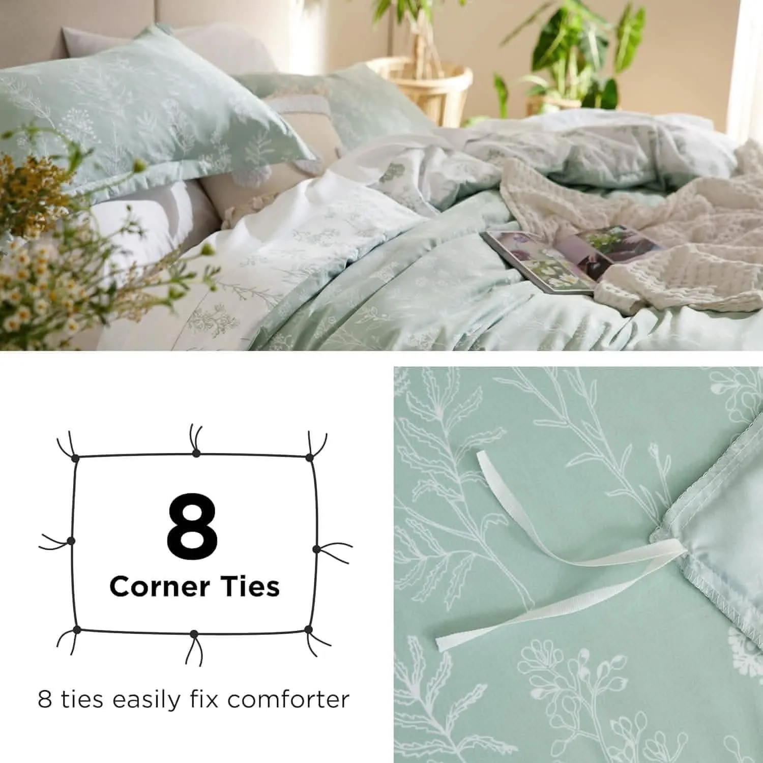 Reversible Floral Print Duvet Cover Set