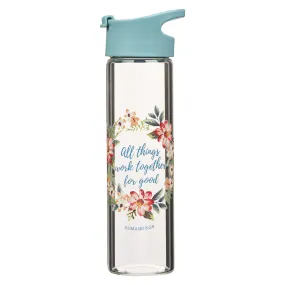 Romans 8:28 Glass Water Bottle WBT137