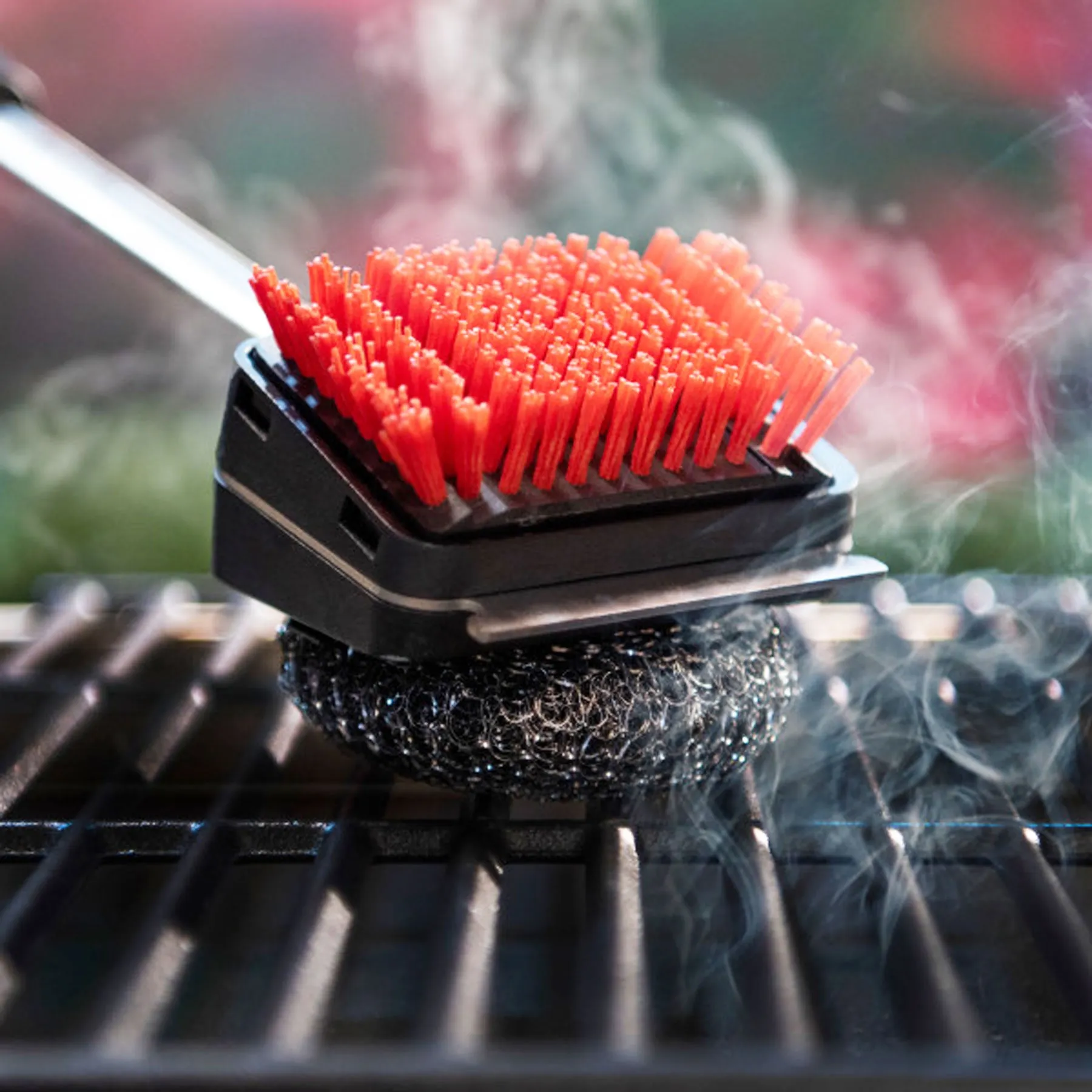 SAFER Dual-Sided Hand-Held BBQ Grill Clean Brush