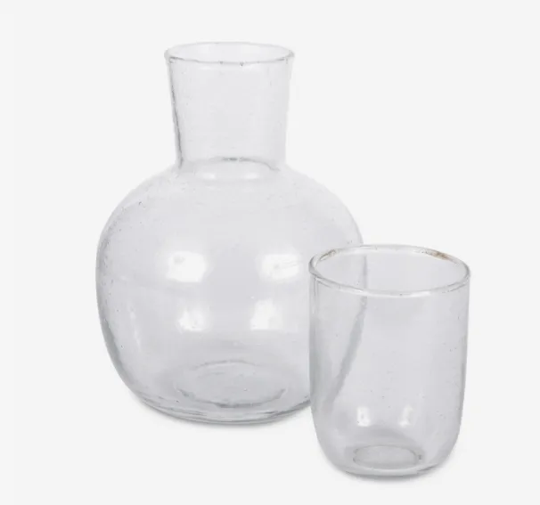 Seeded Glass Carafe - Clear