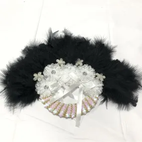 Sequins Double Sided Hand Dance Feather Fans