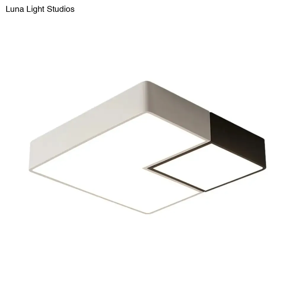 Simple Metal Square Flush Mount LED Ceiling Light Fixture for Living Room in Warm/White - 11"/15”/19" Wide