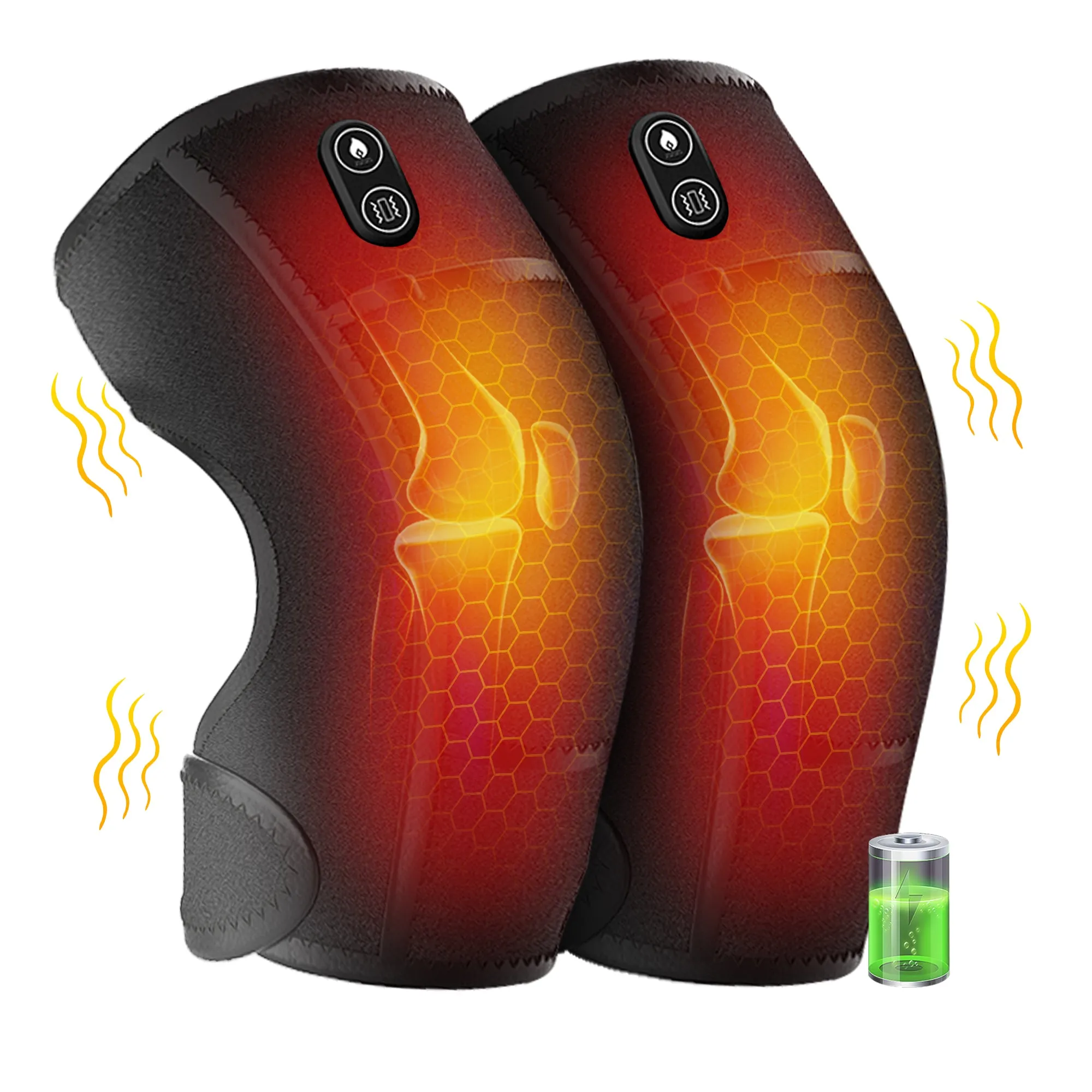 Snailax Cordless Graphene Vibration Knee Massager with 5 Adjustable Heat & 7 Intensities - 536