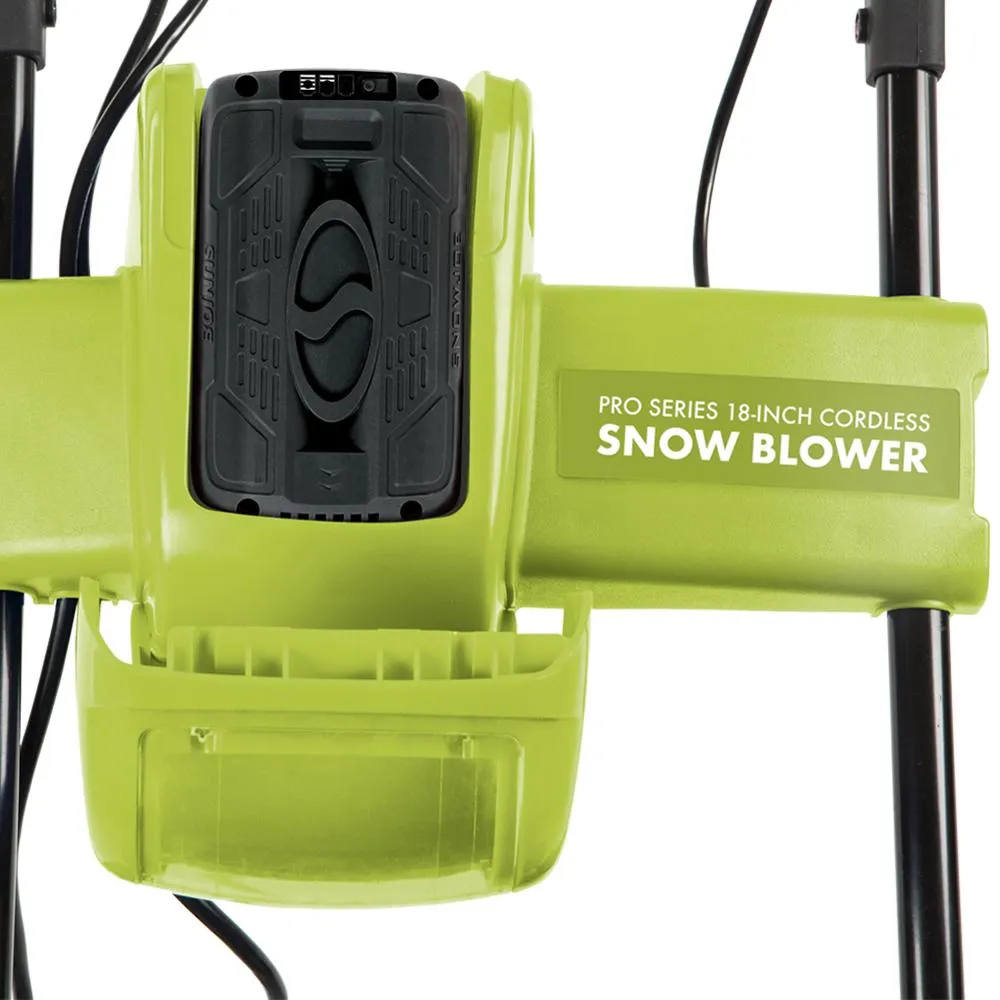 Snow Joe iON18SB-PRO-GRN Cordless Snowblower | 40V | 5.0-Ah | 18-Inch (Green)