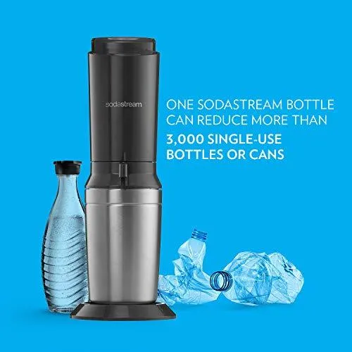 SodaStream Aqua Fizz Sparkling Water Machine (Black) with Co2 & Glass Carafes